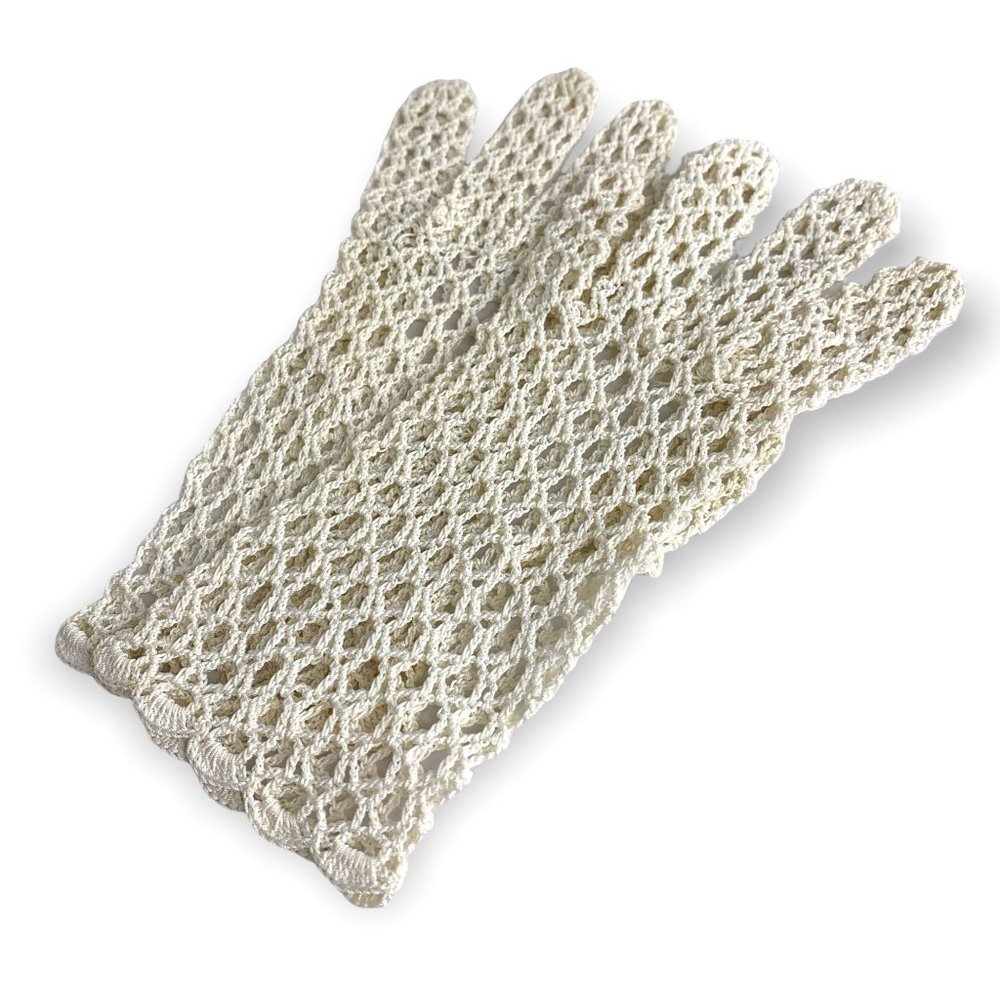 Vintage Mesh Crochet Riding Gloves